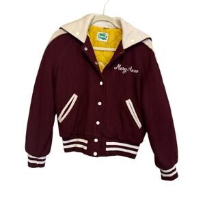 Maple Varsity Jacket Maroon Medium